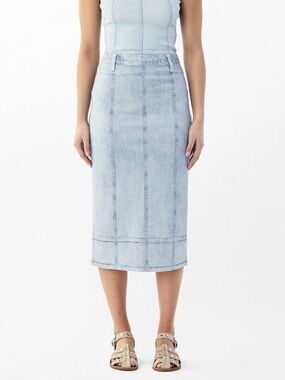 NWT RAG & BONE ($389) Miramar Ponte Pencil Midi Skirt - Aliah Wash